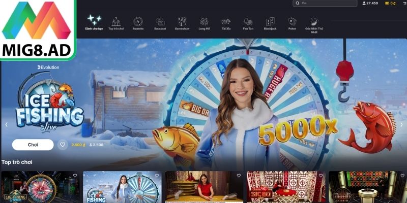 Sảnh Evolution Mig8 nổi bật nhờ khả năng tái hiện chân thực các bàn cược 
